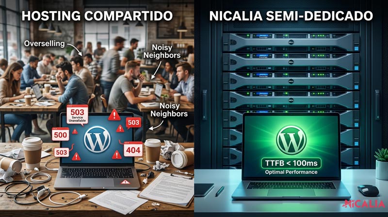 Hosting servidores semi dedicados Nicalia top performance