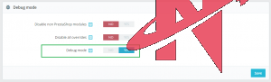 modo debug en prestashop